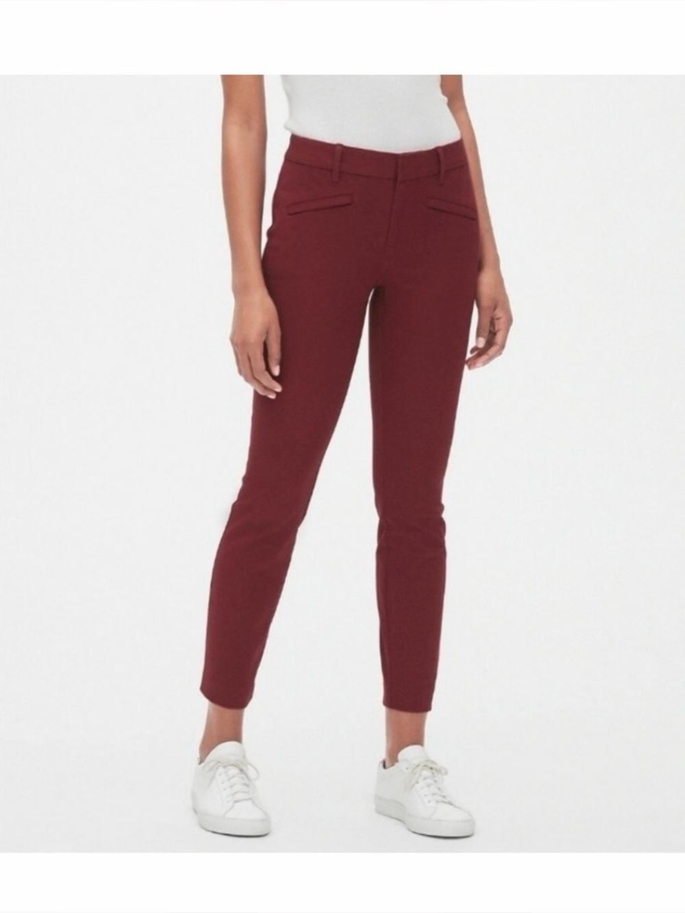 New WOT Gap cotton curvy signature skinny ankle pants size 4 burgundy color